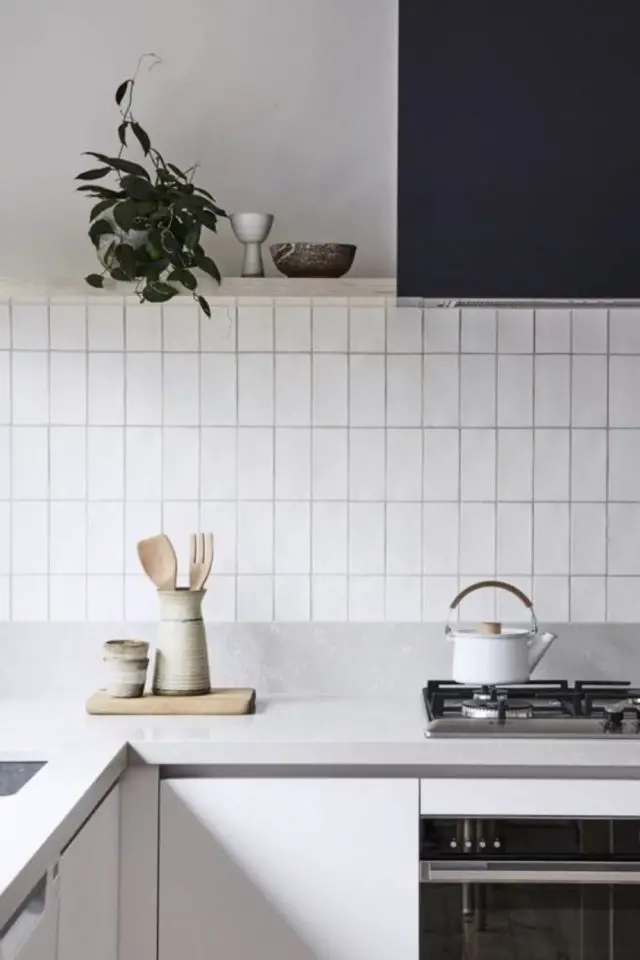 credence cuisine blanche originale et moderne intérieur minimaliste
