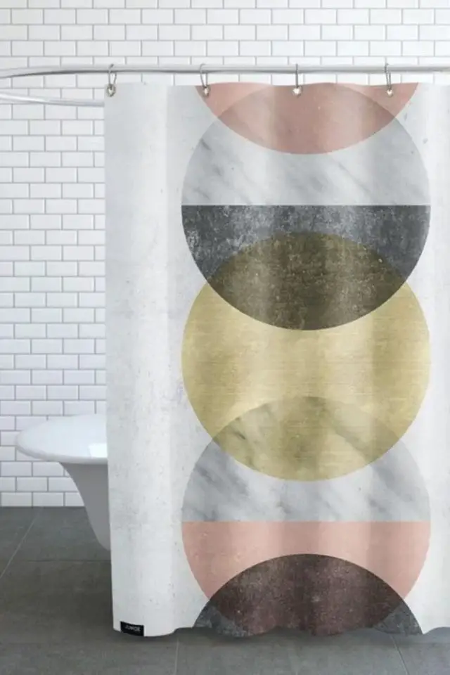 sublimer deco salle de bain accessoire textile Rideau de douche imprimé art organique abstrait
