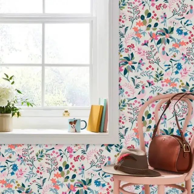 revetement mur style granny chic Papier peint Joules Fields Edge Floral