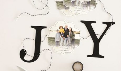 idee carte de voeux diy avec photo de famille guirlande message découpage