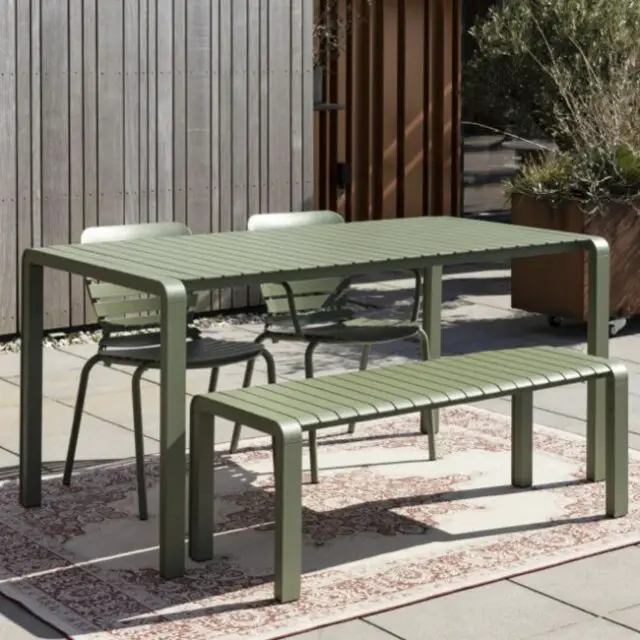 conseil choix salon de jardin drawer Table à manger de jardin en métal 168x87cm