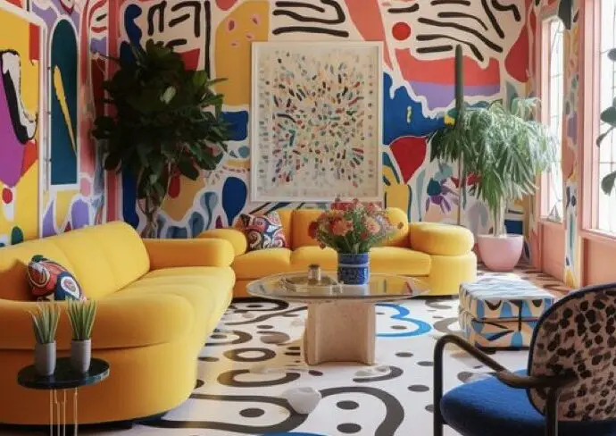 interieur style maximaliste joie couleur mobilier décoration murale sol plafond accumulation tendances conseils et idées pour adopter