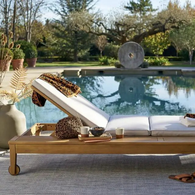 jardin confortable mobilier Bain de soleil acacia