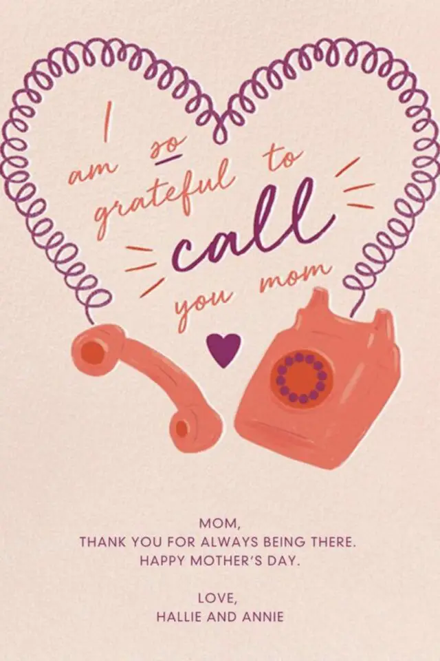 message fete des meres en anglais I'm so grateful to call you mom illustration téléphone 