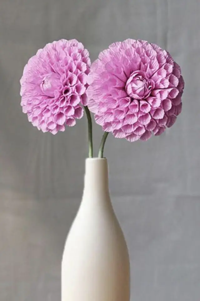 bricolage facile fleur papier crepon anémone violette collage loisirs créatifs adulte 