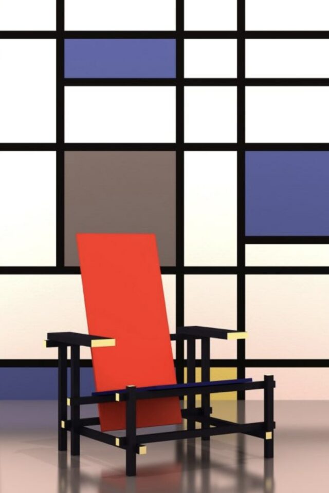 Principaux artistes De Stijl mobilier art et architecture couleur géométrie Mondrian 