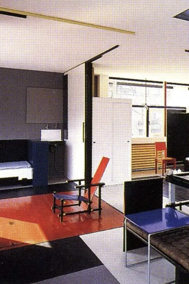 qu'est-ce que le mouvement De Stijl exemple architecture intérieure abstraction design 