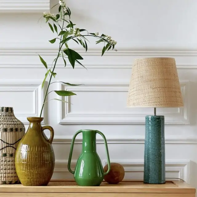 Vase en céramique H24 cm vert