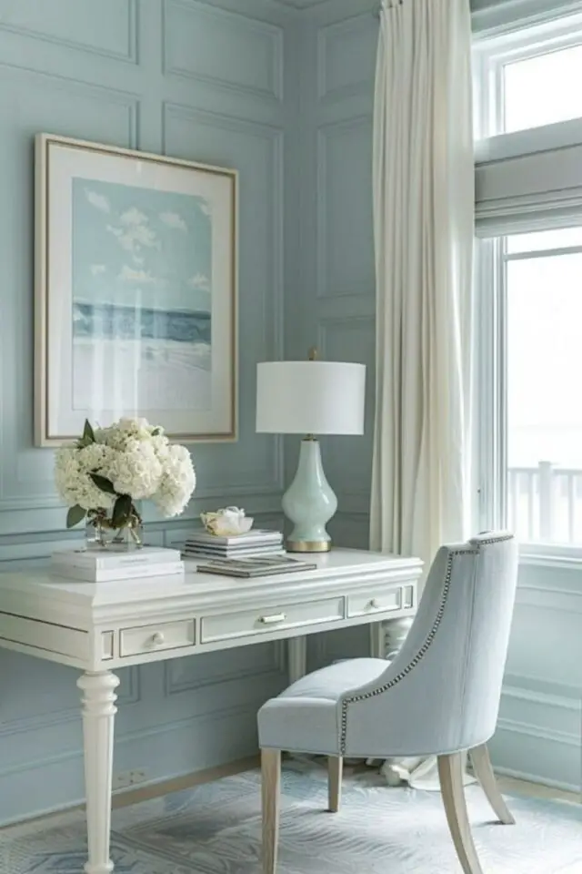 bien choisir couleur bureau calme tranquillité apaisement bleu ciel pastel 