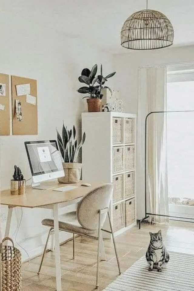 bien choisir couleur bureau couleur clair calme et apaisant sérénité blanc et bois 