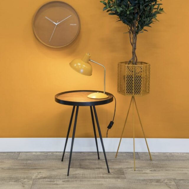 Lampe à poser en métal jaune curry