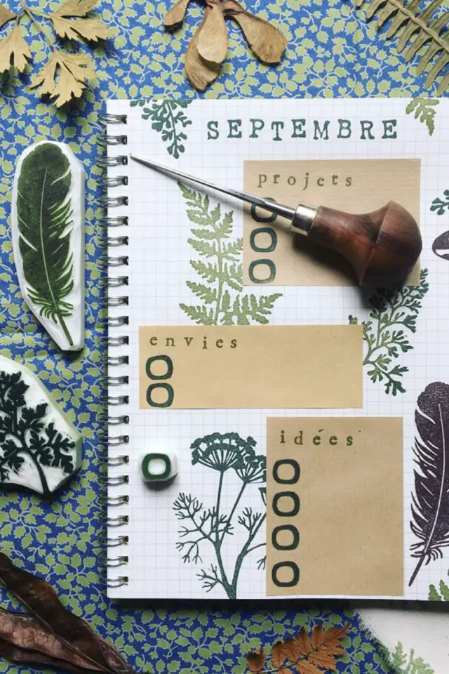 Bullet journal fait main tampon à fabriquer soi-même loisirs créatifs journaling scrapbooking 