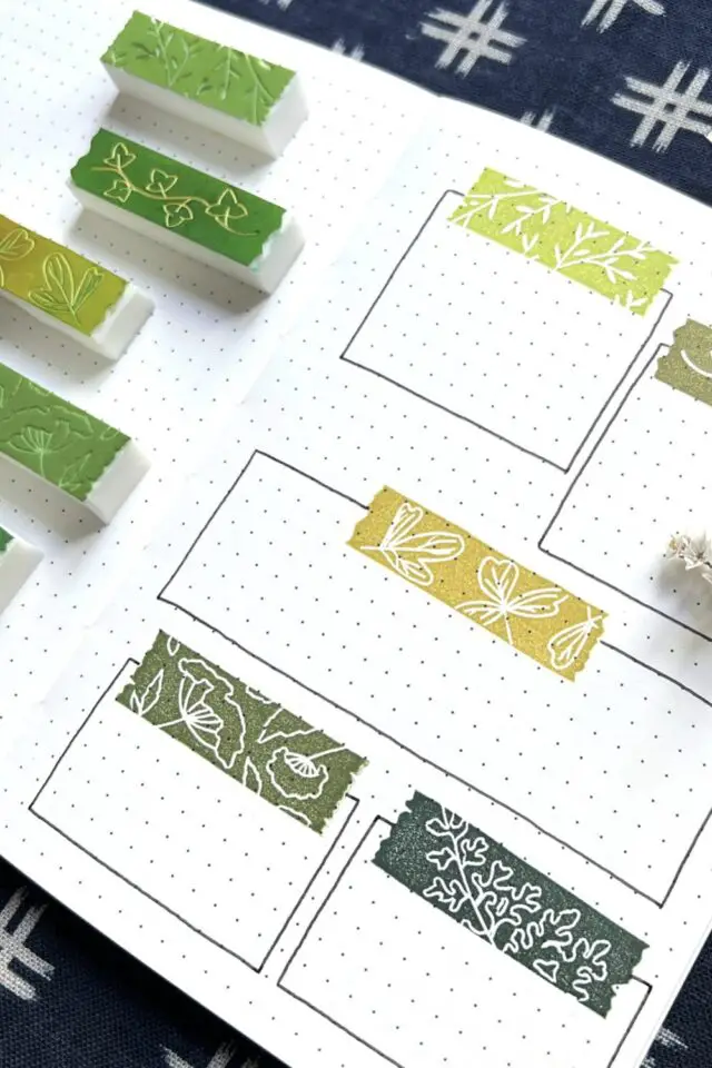 Tampon masking tape journaling carnet de voyage et bullet journal scrapbooking loisirs créatifs adulte Le Héron graveur 