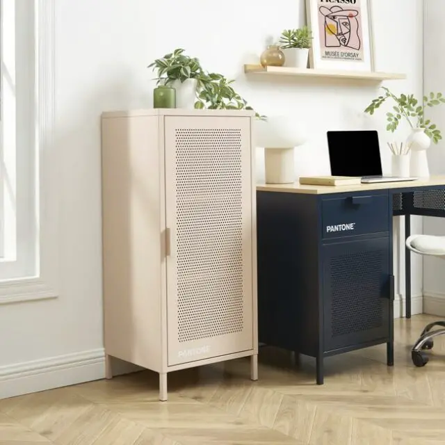 Caisson de bureau métal rose blush