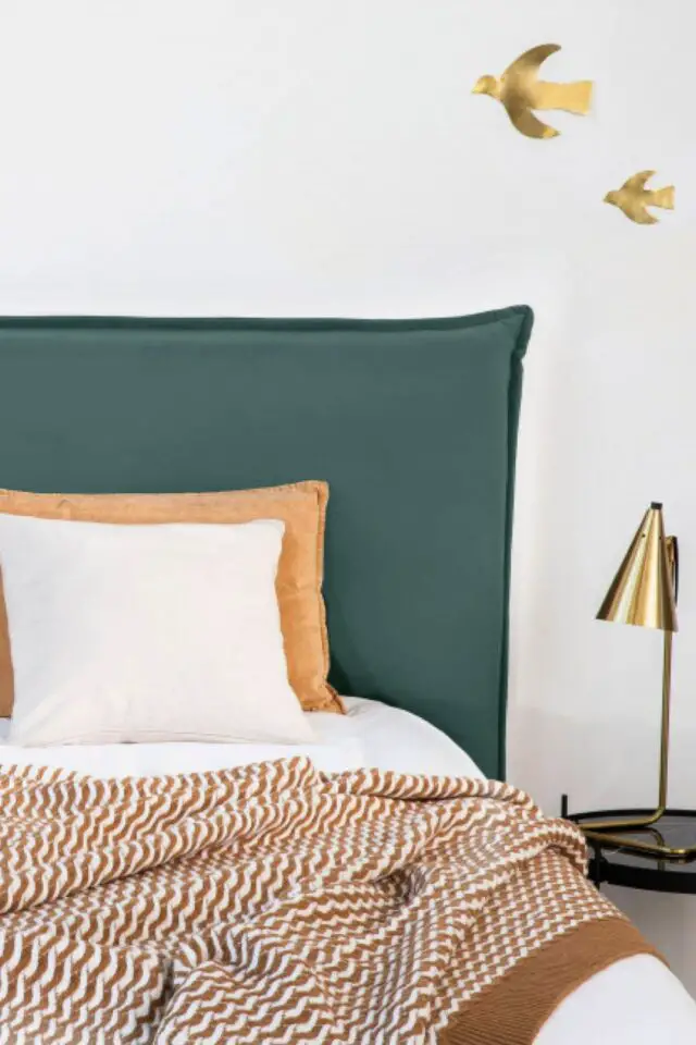 Tête de lit en velours 150 cm vert
