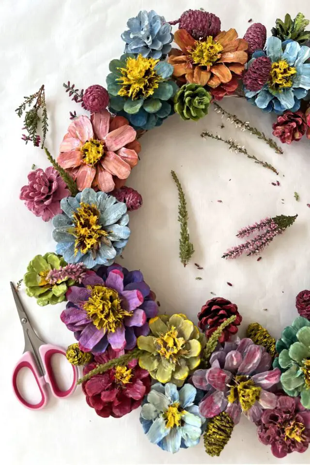 blog créatif bricolage DIY Mila Luce couronne de fleurs colorées à faire soi même 