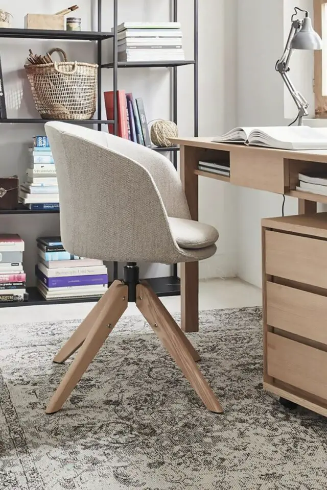 Chaise de bureau pivotante en tissu