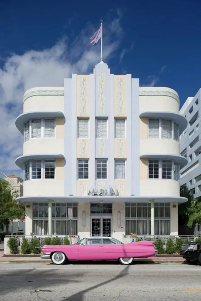 style paquebot architecture Streamline Moderne caractéristique bâtiment façade 