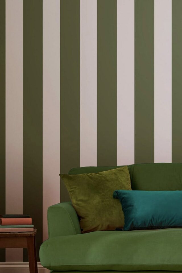 Papier peint Harborough Stripe vert