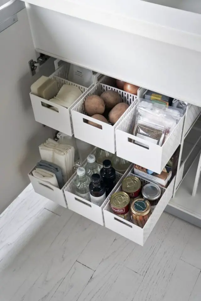 solution aesthetic organisation maison bac de rangement tiroir cuisine pratique 