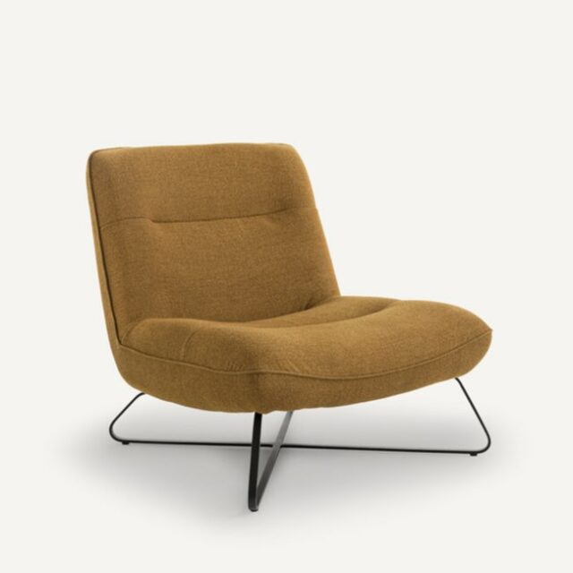 Fauteuil tissu natté chiné