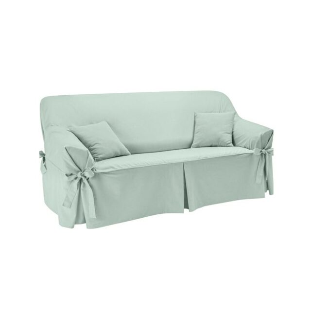 Housse bachette coton uni nouettes fauteuil canapés