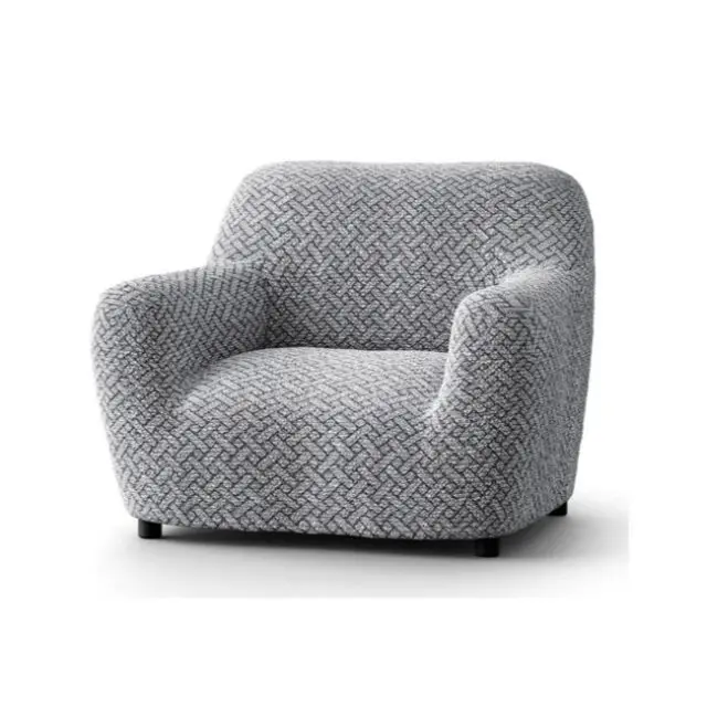 Housse bi-extensible microfibre gaufrée graphique pour fauteuil et canapé