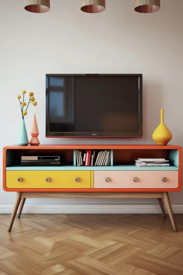 salon déco pas cher relooker meuble télé idée bricolage à faire soi même inspirations couleur 