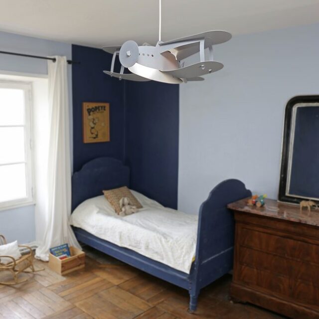 Suspension enfants Avion Gris 50cm