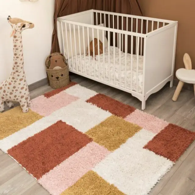 Tapis enfant shaggy multicolore 80x140 cm