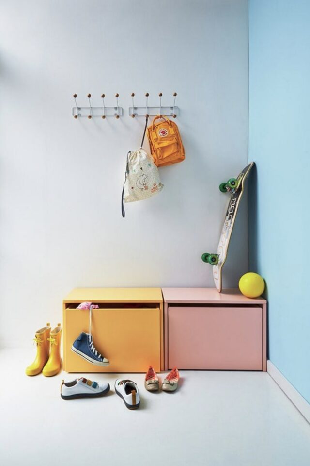 déco petit budget chambre enfant coffre de rangement coloré tiroir 