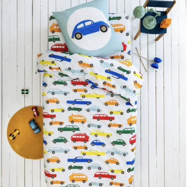 Linge de lit enfant Vroum coton - Imprimé voitures