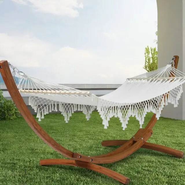 Hamac macramé blanc 100x260cm