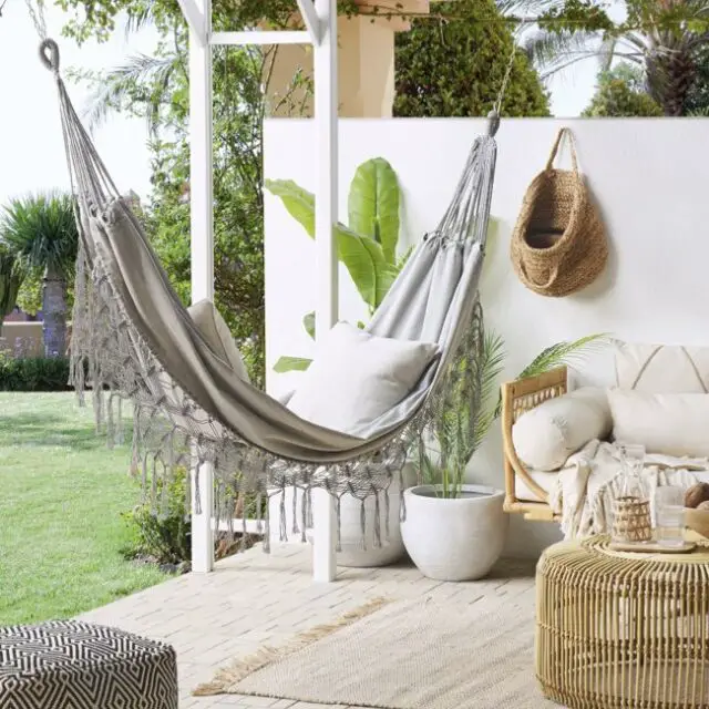  Hamac coton gris clair